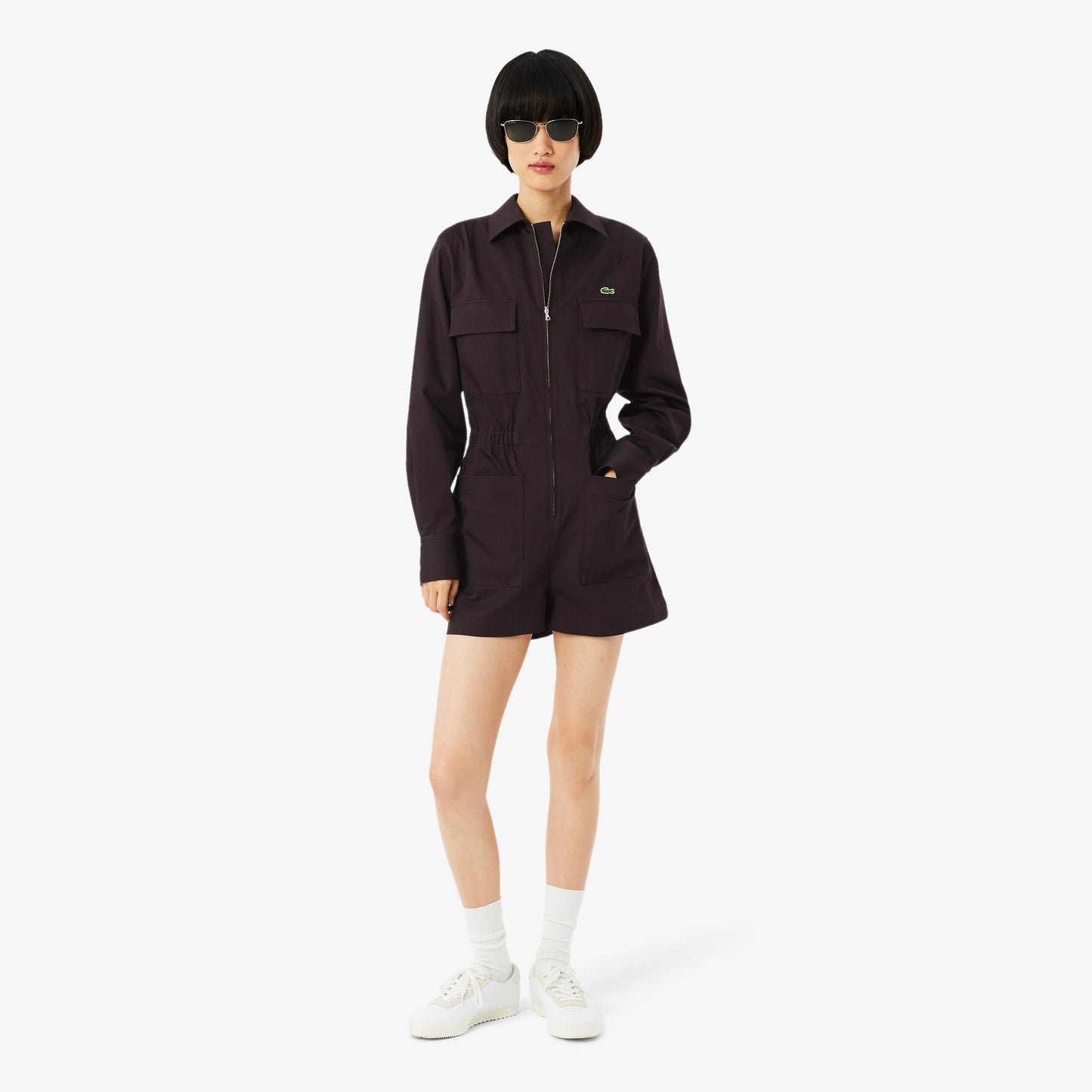 Mono Con Cuello Polo De Tela De Gabardina Elástica