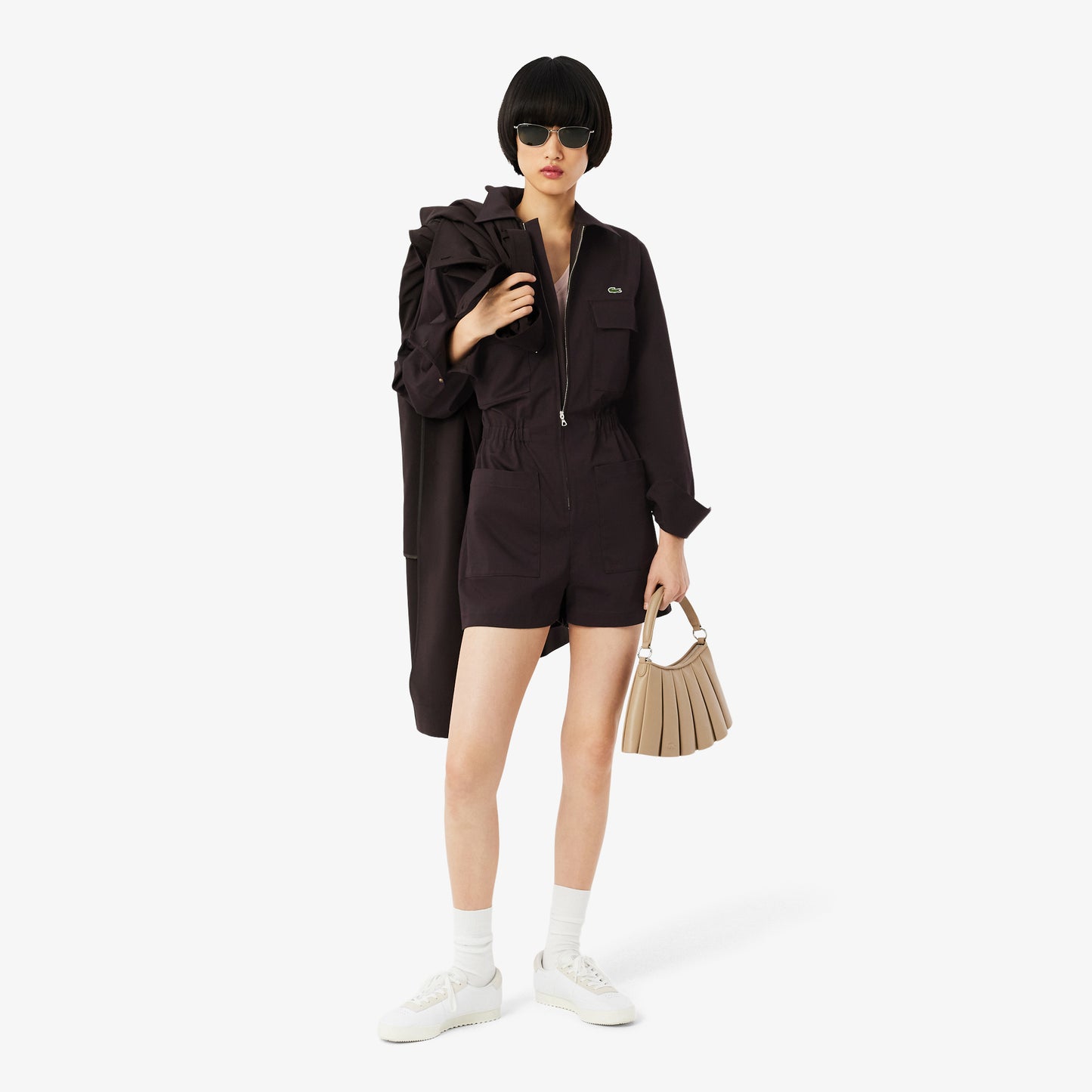 Mono Con Cuello Polo De Tela De Gabardina Elástica