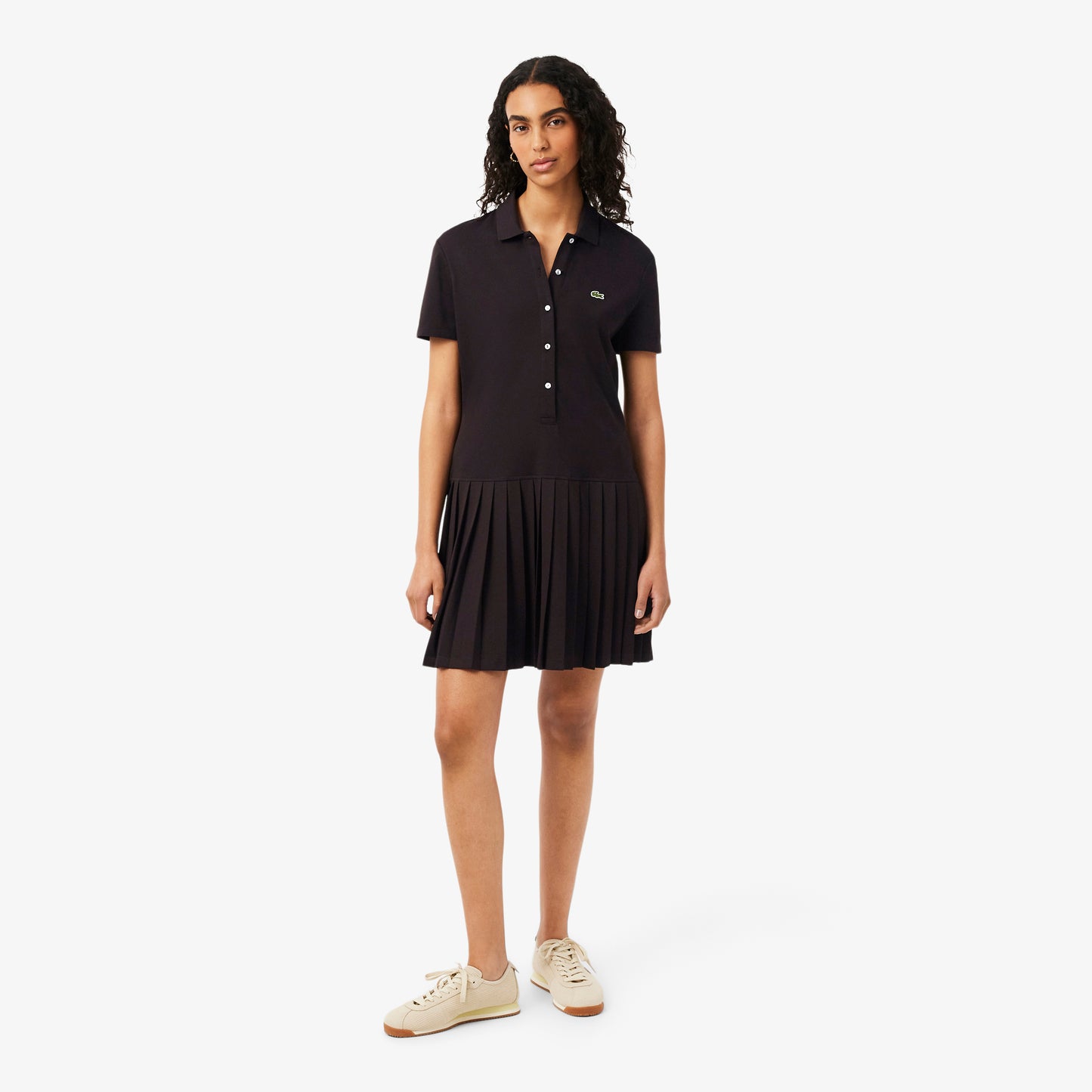 Vestido Polo Plisado De Piqué Elástico