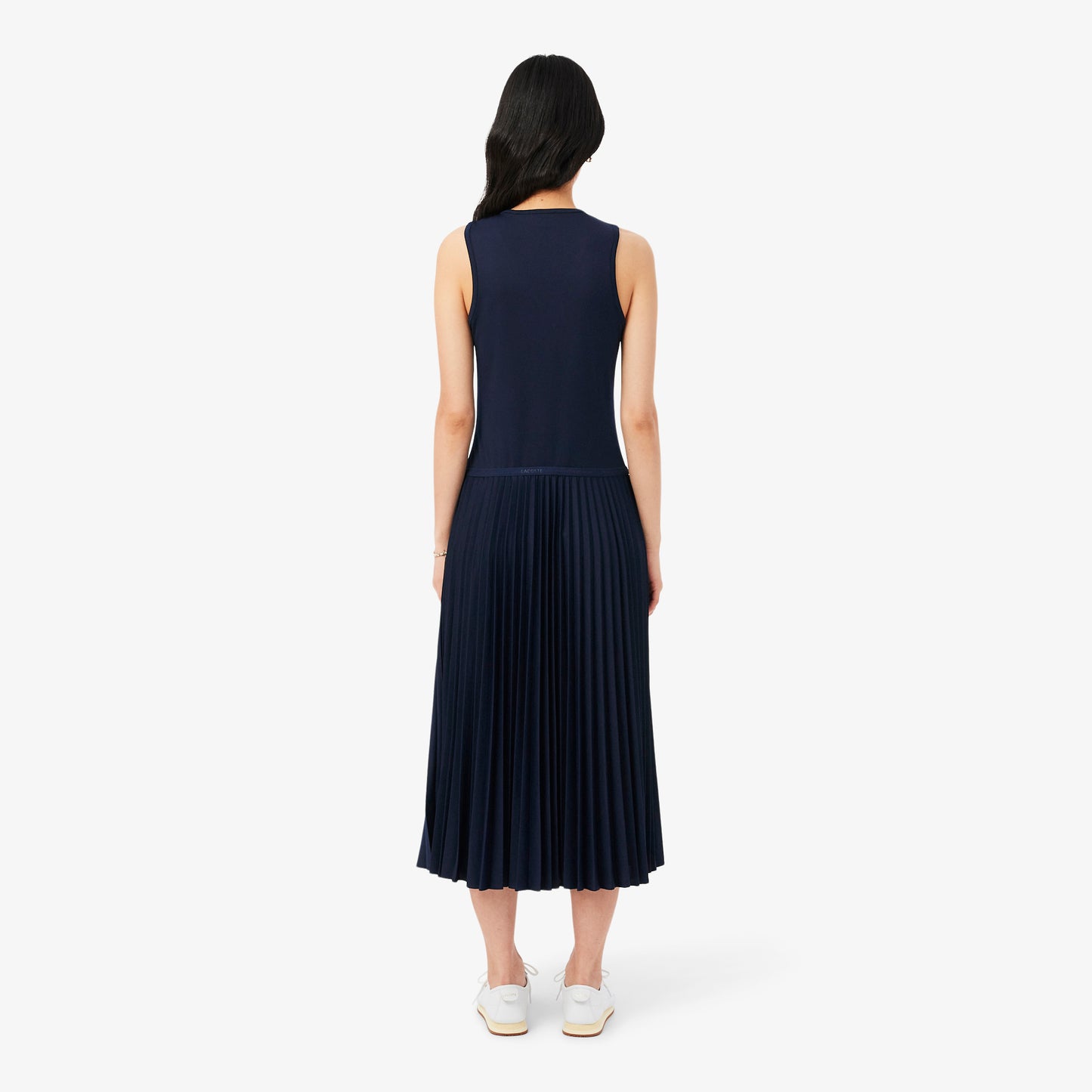 Vestido Plisado Largo Sin Mangas