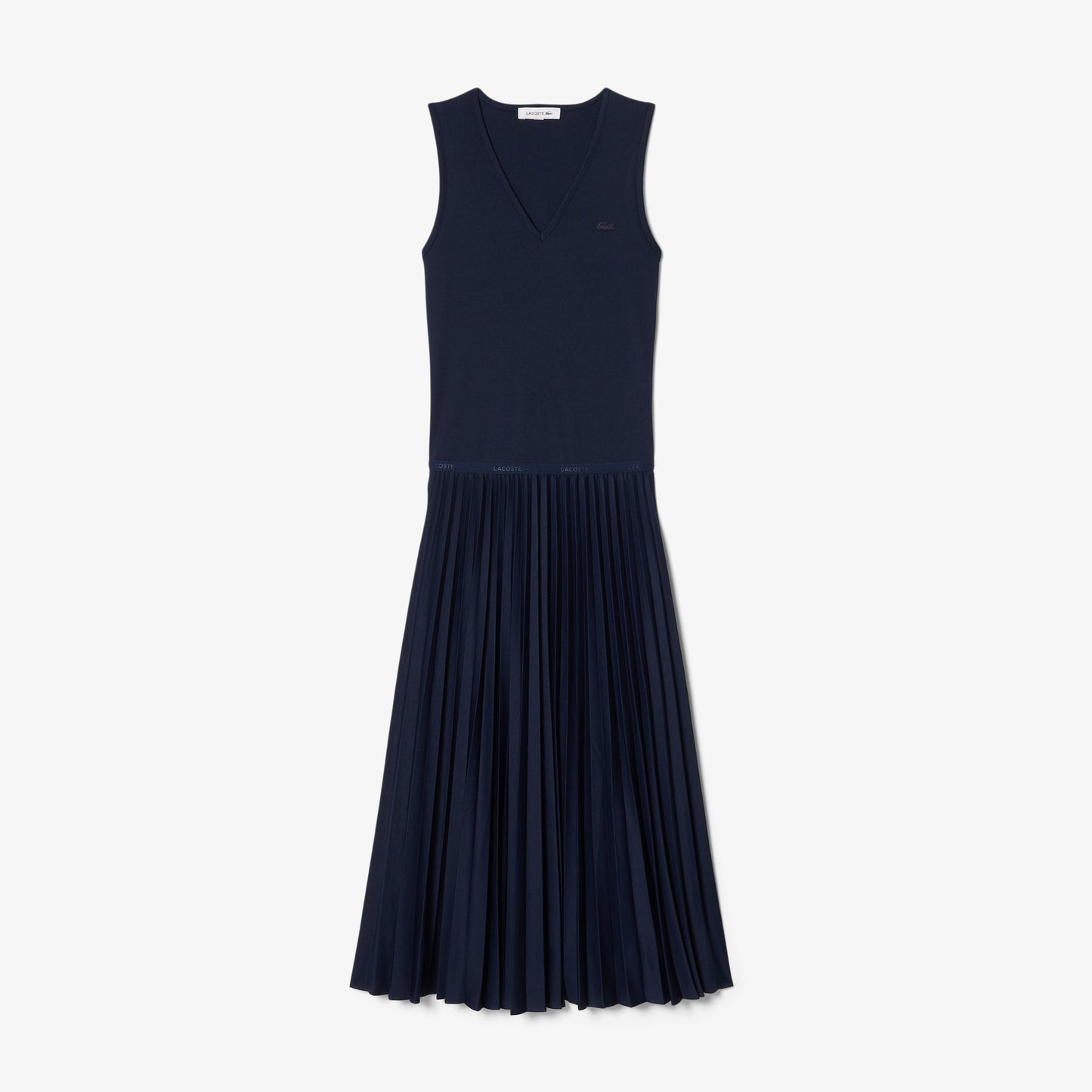 Vestido Plisado Largo Sin Mangas