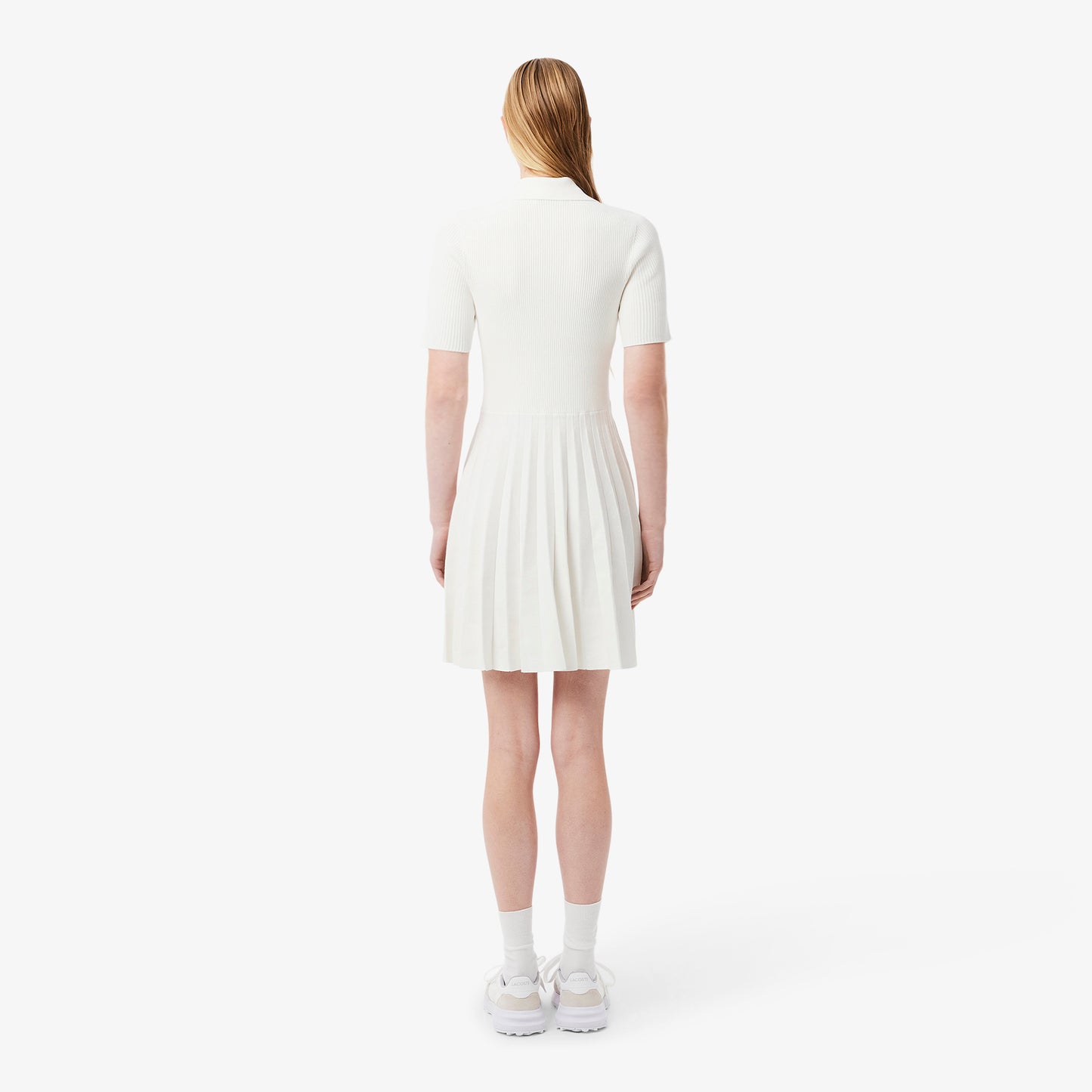 Vestido Polo Con Cuello Plisado