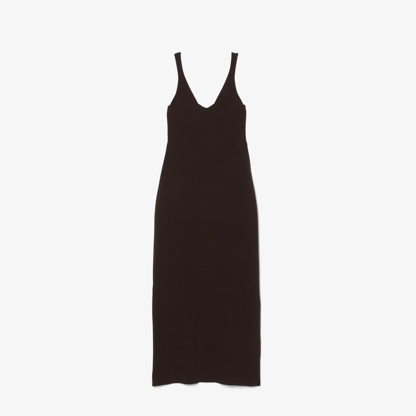 Vestido Largo Sin Mangas En Tejido Canalé
