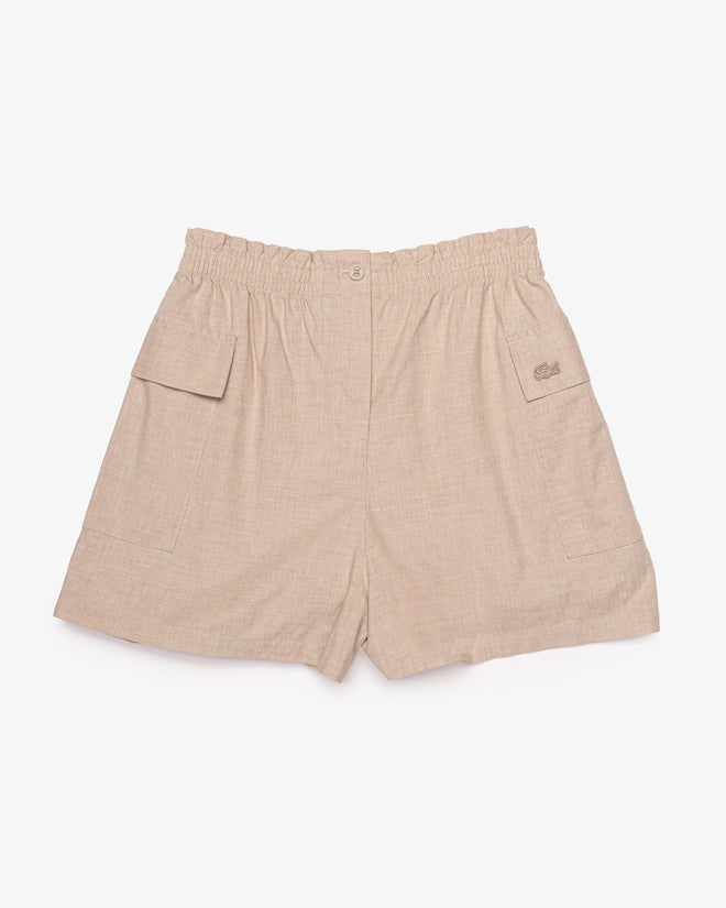 Shorts De Gabardina De Algodón