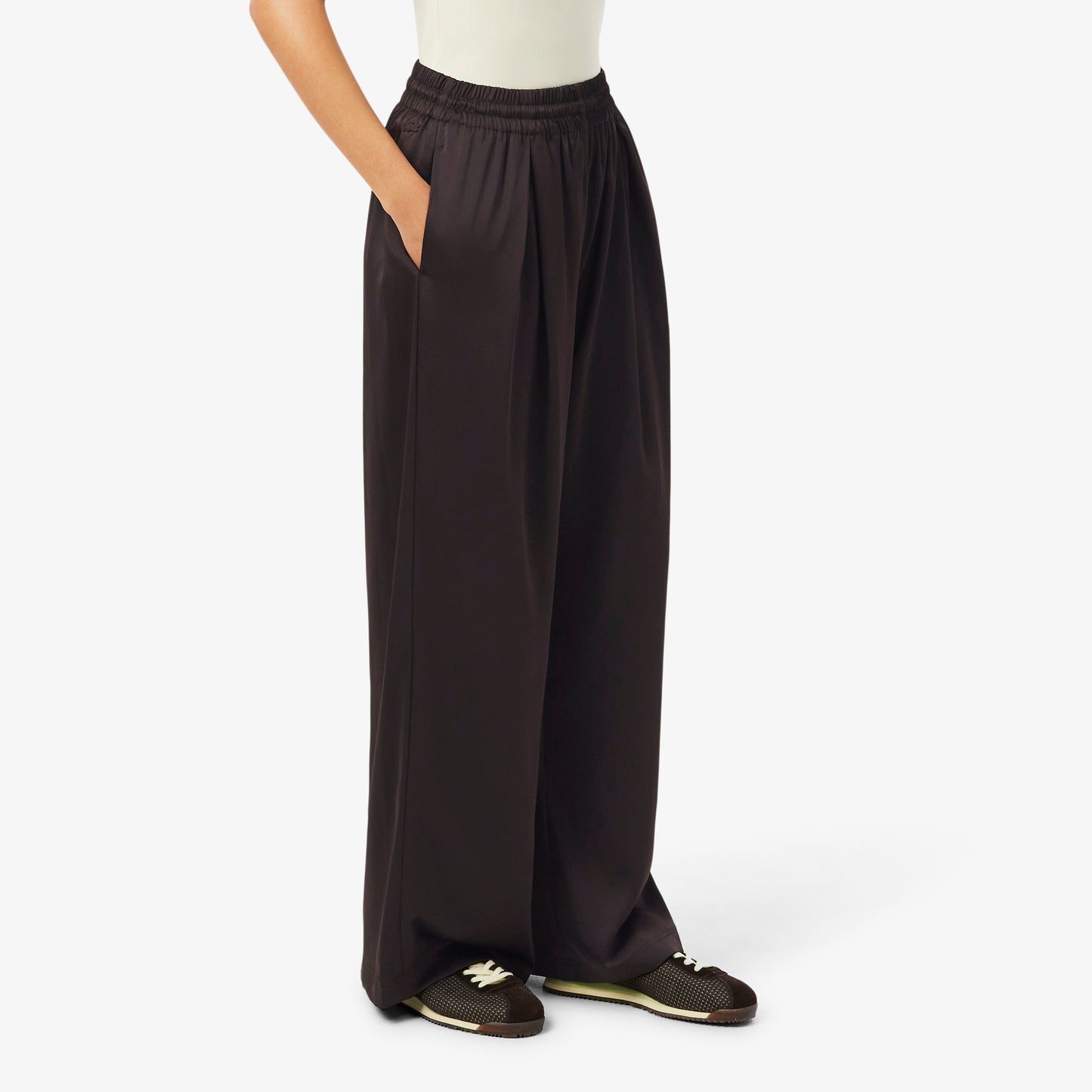 Pantalón Oversized De Satén Elástico