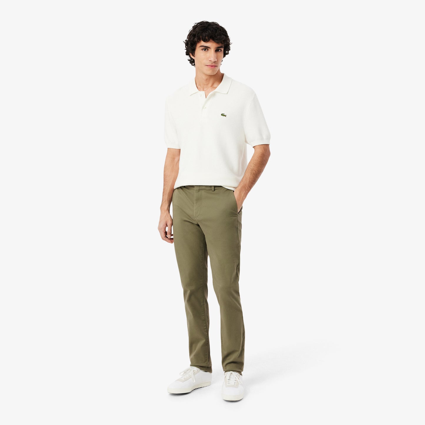 Pantalón Chino De Corte Ajustado De Sarga Elástica