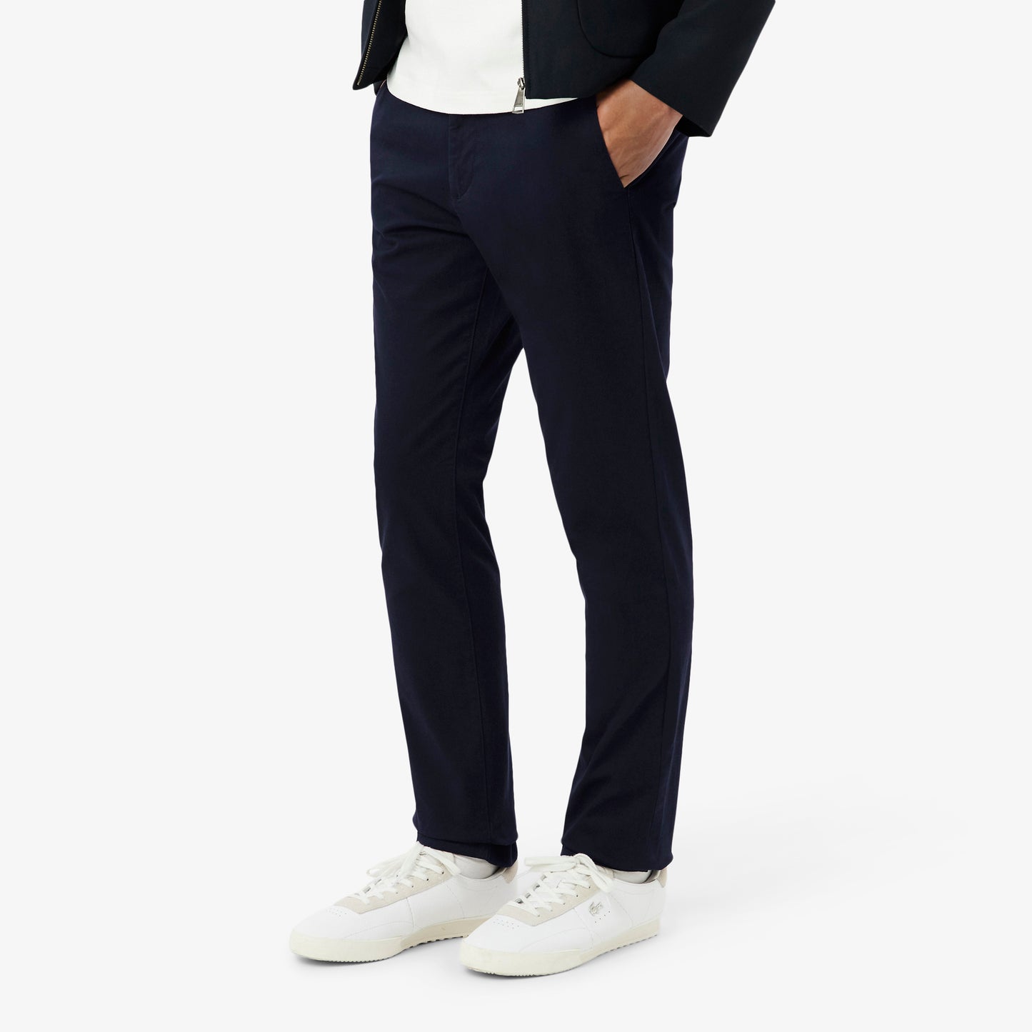 Pantalón Chino De Corte Ajustado De Sarga Elástica