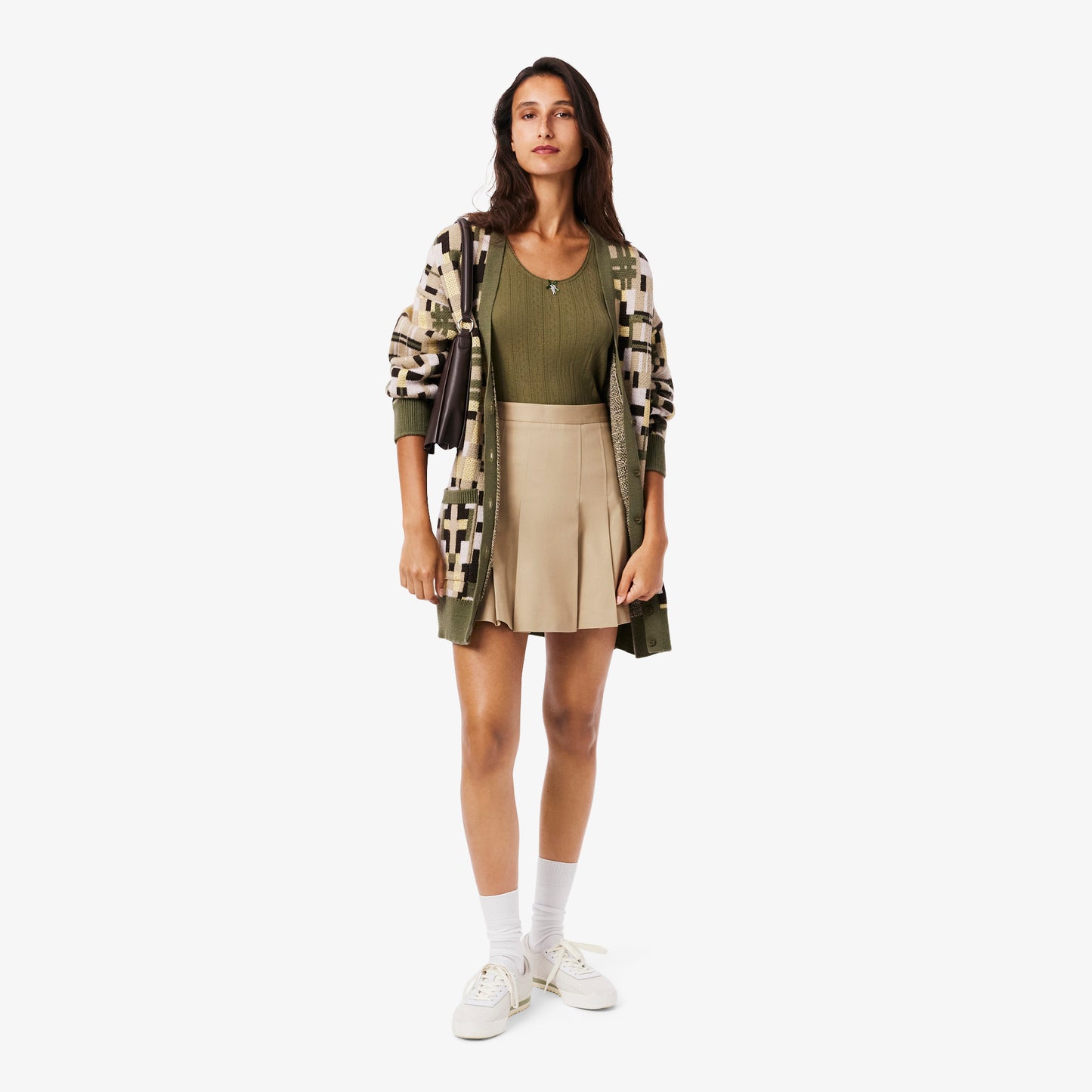 Falda Corta Plisada De Algodón Stretch