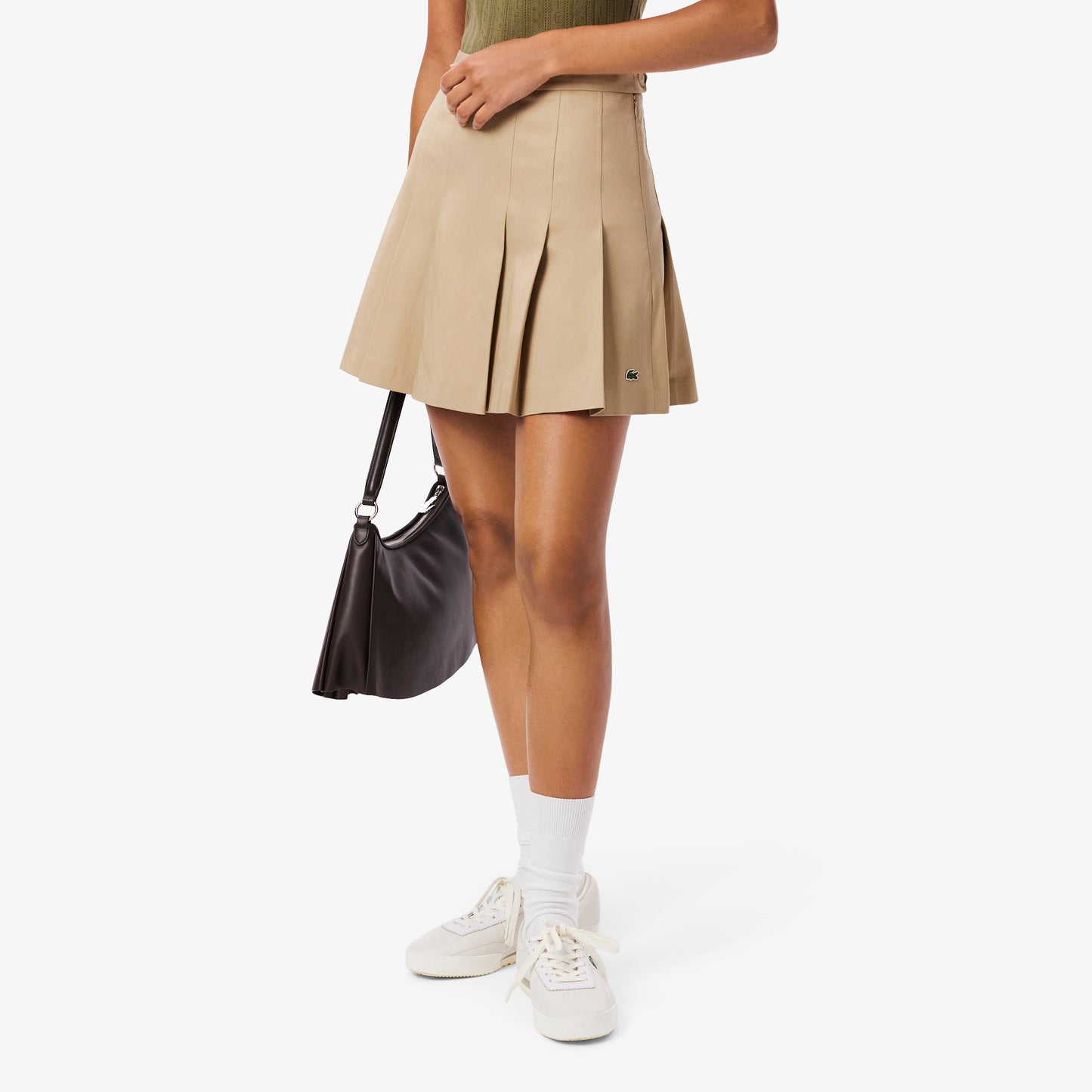 Falda Corta Plisada De Algodón Stretch