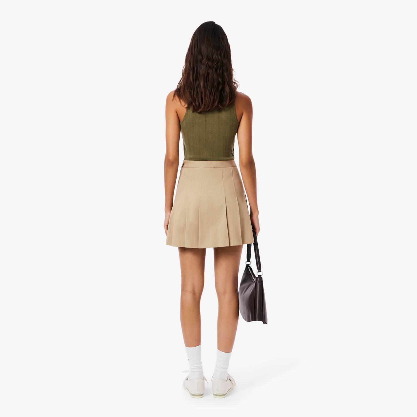 Falda Corta Plisada De Algodón Stretch