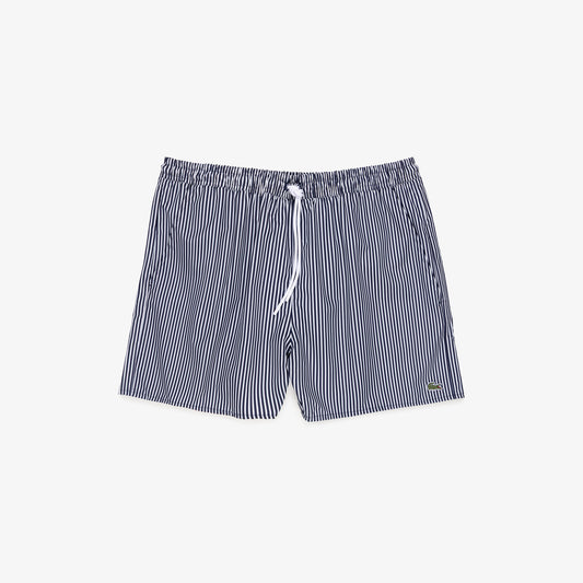 Shorts De Baño Texturados Rayados Largos