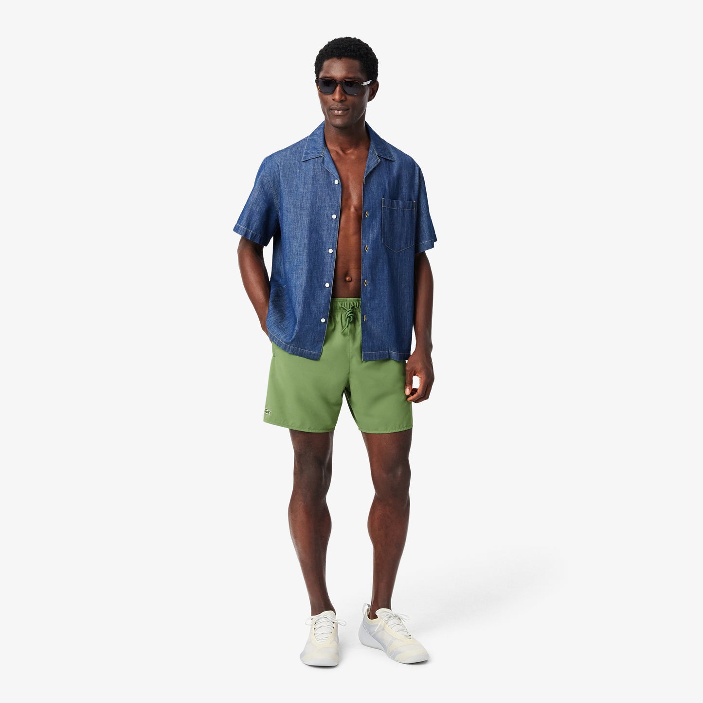 Shorts De Baño Monocromo Largos