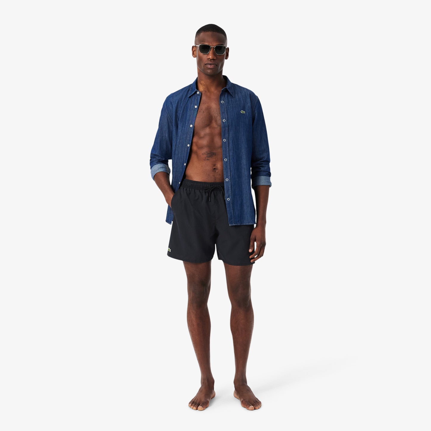 Shorts De Baño Monocromo Largos