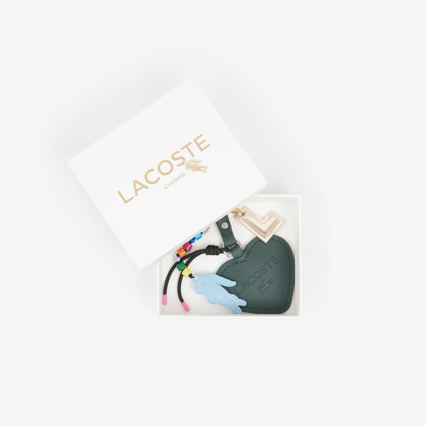 Llavero Con Colgantes De Cocodrilo, L Y Corazón
