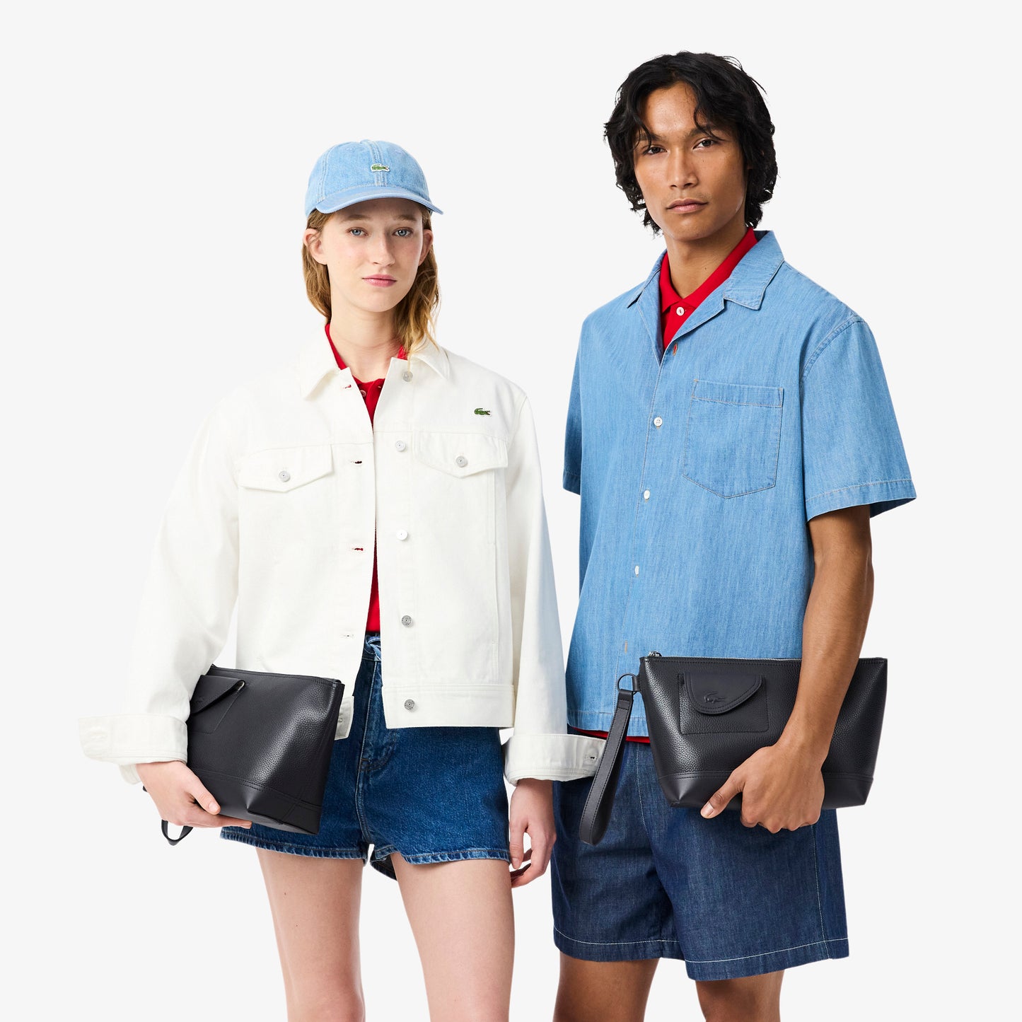 Clutch Club Lacoste En Cuero Granulado