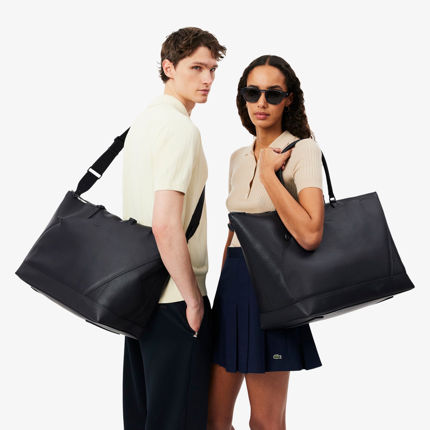 Bolsa De Fin De Semana Club Lacoste De Piel Granulada