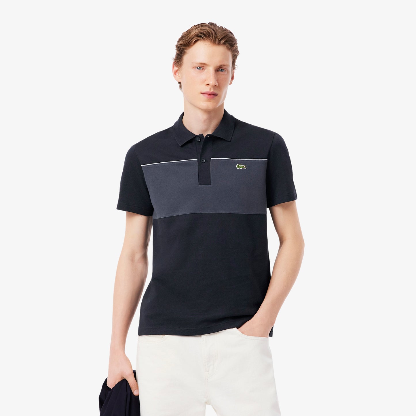 Polo De Piqué De Corte Regular Con Bloques De Color