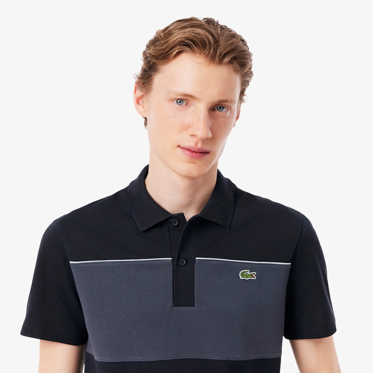 Polo De Piqué De Corte Regular Con Bloques De Color