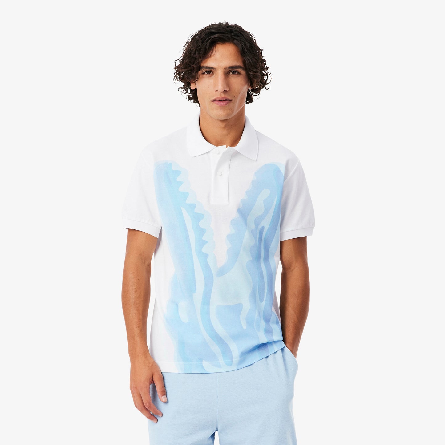 Polo De Piqué Estampado De Corte Clásico