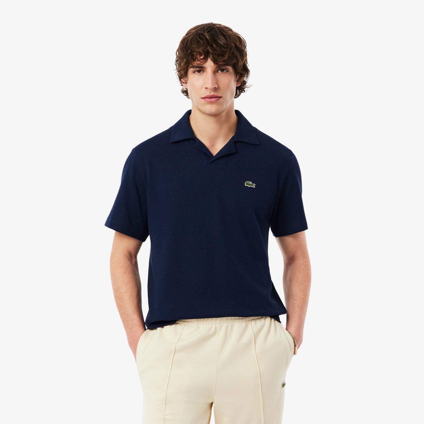 Polo De Corte Clásico Mezcla De Algodón Y Lino