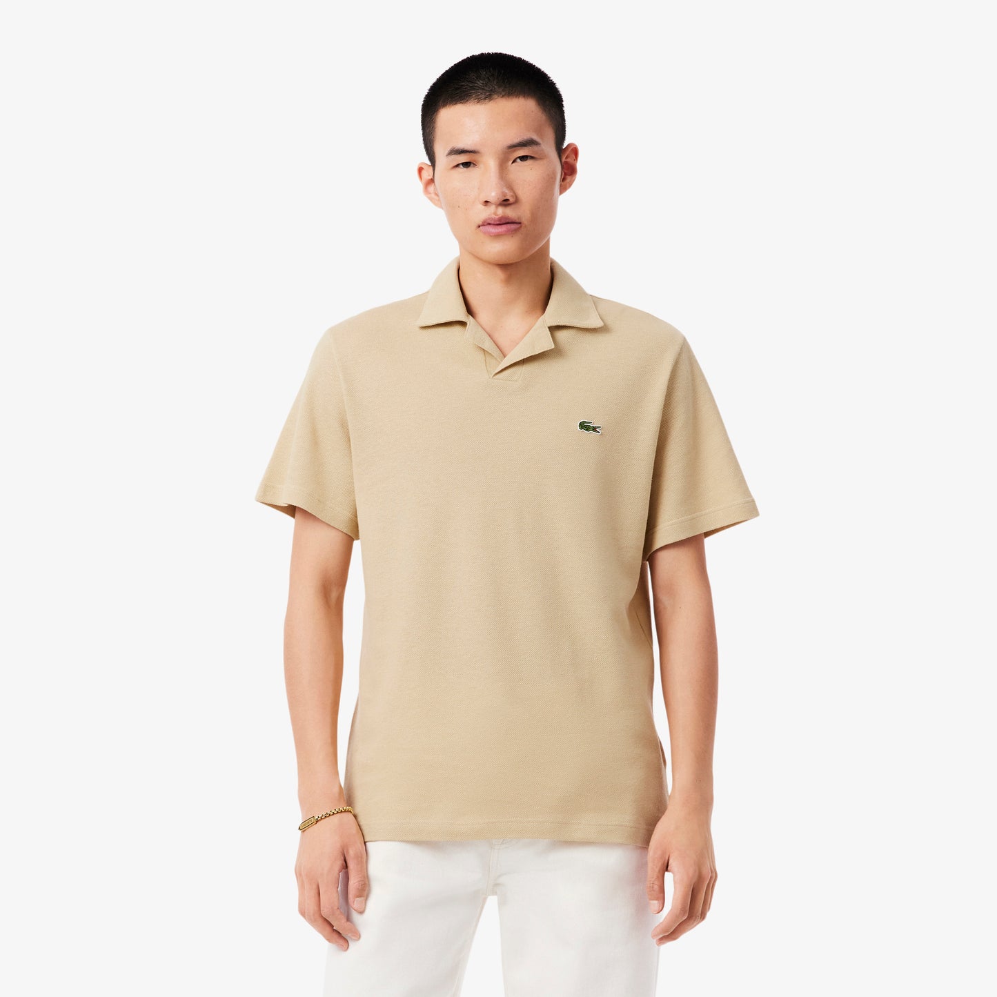 Polo De Corte Clásico Mezcla De Algodón Y Lino