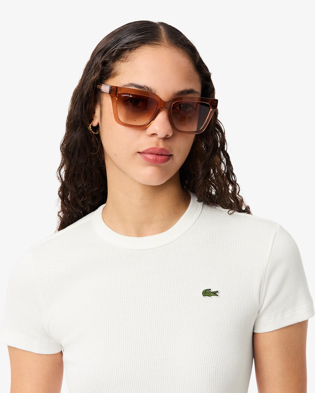 Camiseta De Algodón Acanalada Al Cuerpo