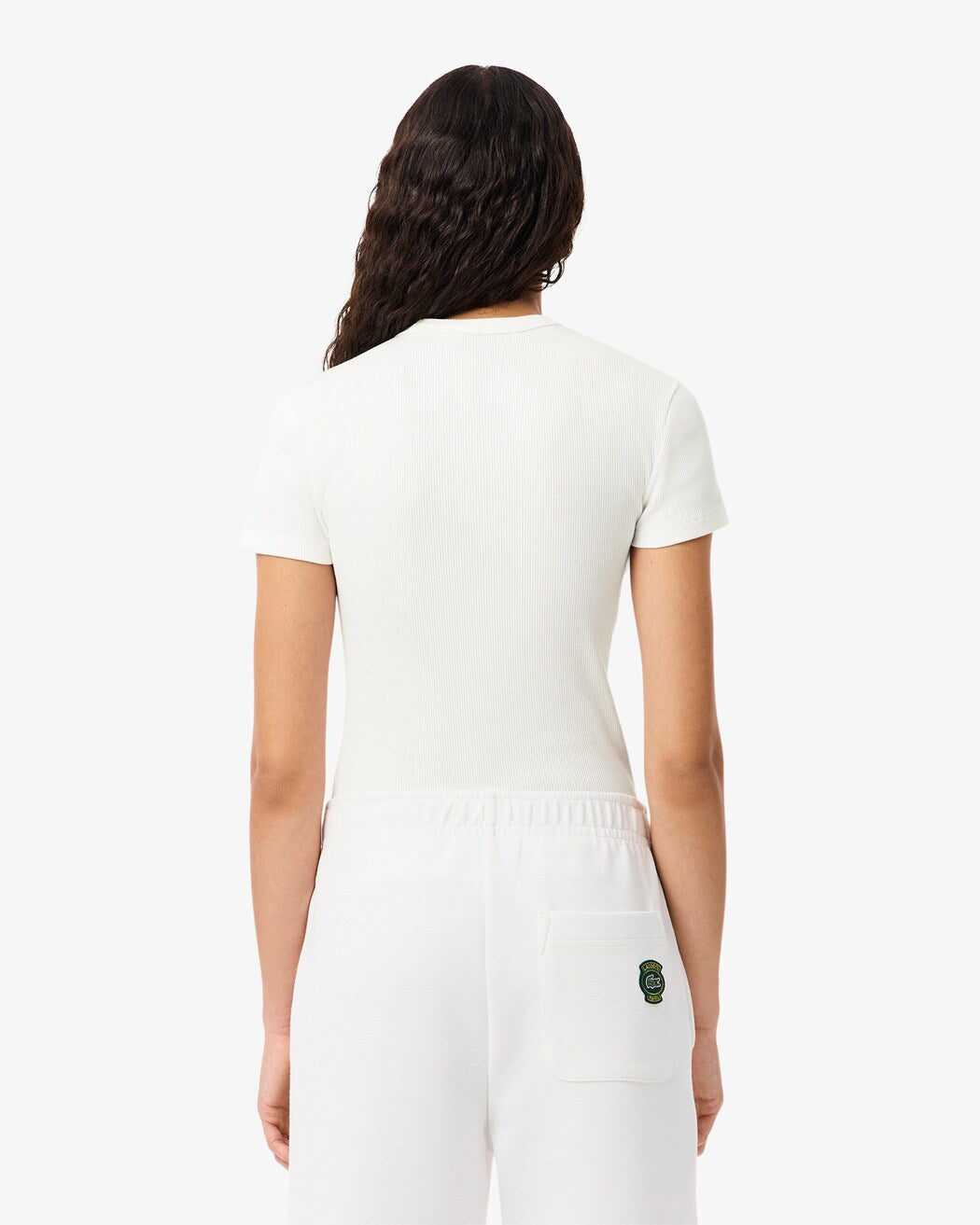 Camiseta De Algodón Acanalada Al Cuerpo