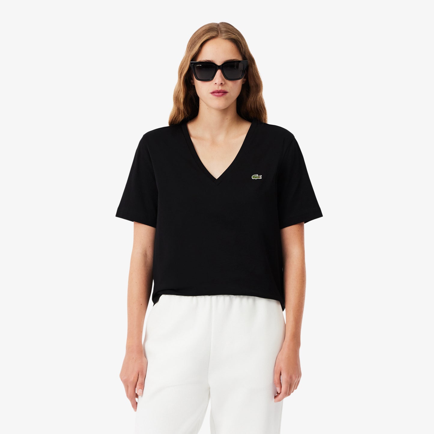 Camiseta De Algodón Suave Cuello En V Fit Relax