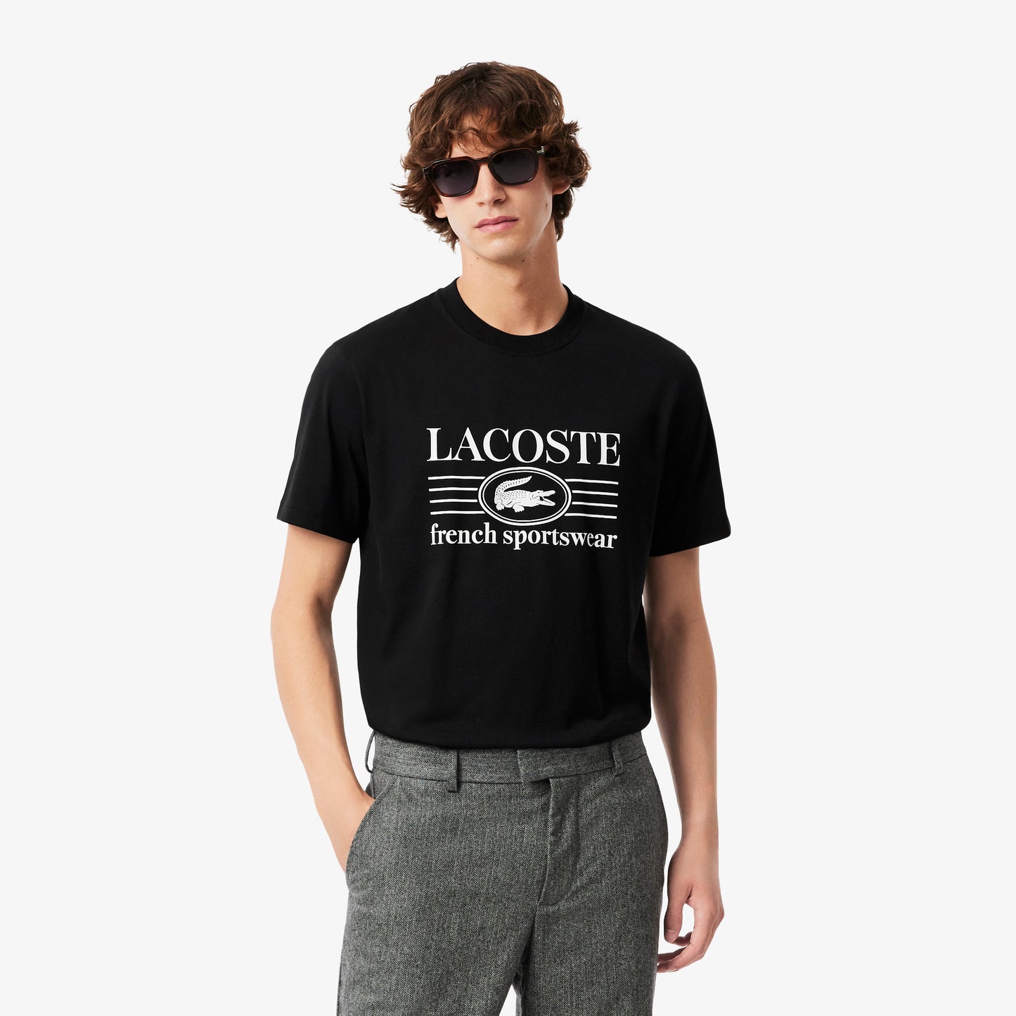 Camiseta De Algodón De Fit Clásico Con Estampado