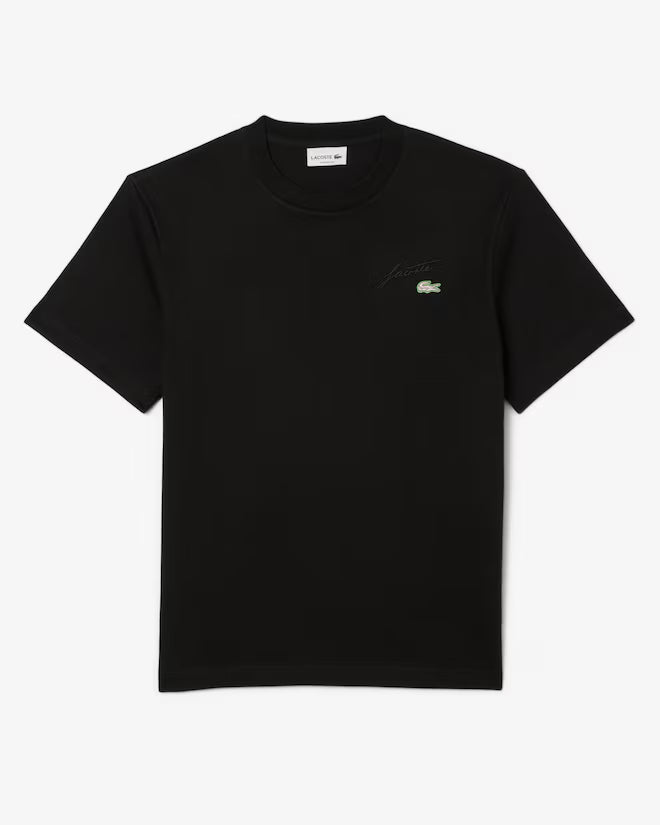 Camiseta De Algodón Pesado Con Marca Bordada