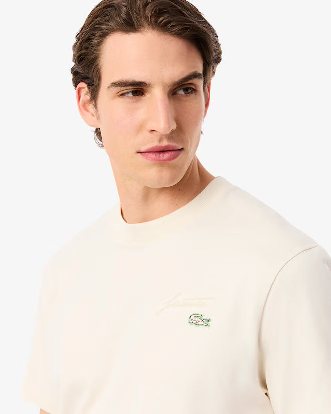 Camiseta De Algodón Pesado Con Marca Bordada