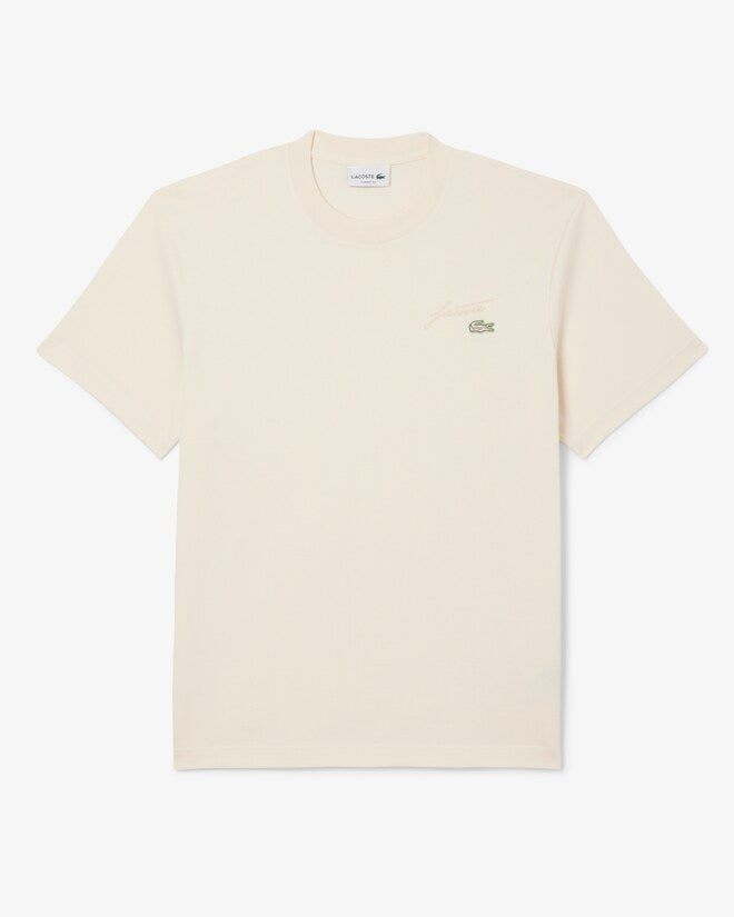 Camiseta De Algodón Pesado Con Marca Bordada
