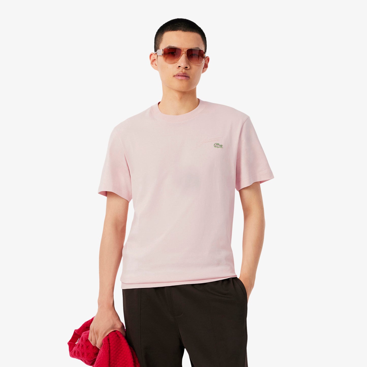 Camiseta De Algodón Pesado Con Marca Bordada
