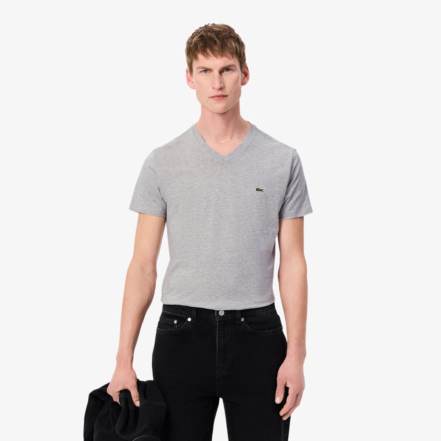 Camiseta De Algodón Pima Con Cuello En V