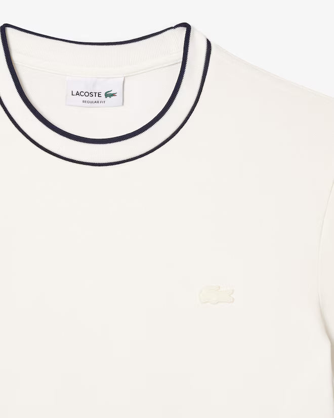 Camiseta De Piqué Elastizado Con Cuello Rayado