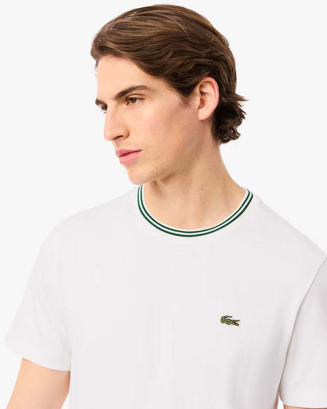 Camiseta De Algodón Con Cuello Acanalado Fit Regular