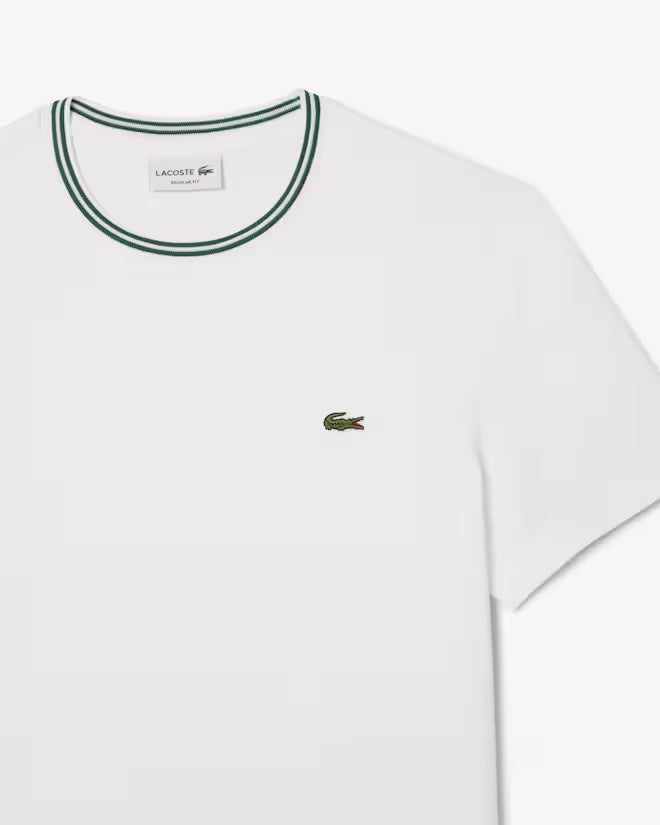 Camiseta De Algodón Con Cuello Acanalado Fit Regular