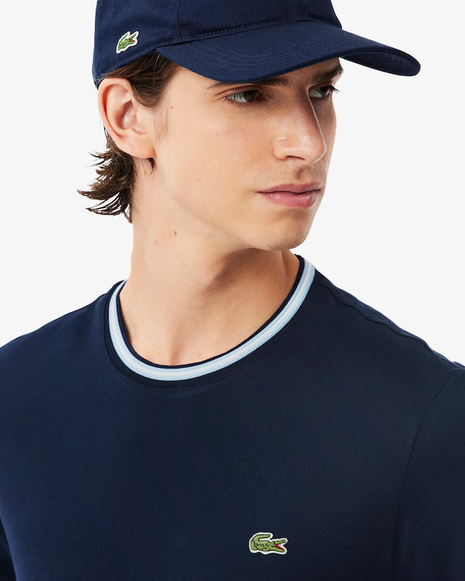 Camiseta De Algodón Con Cuello Acanalado Fit Regular