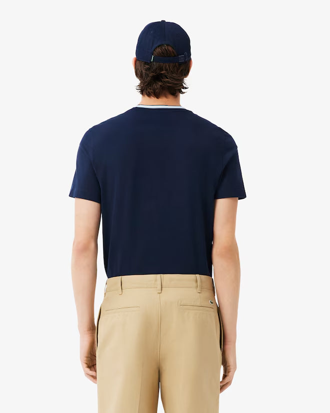 Camiseta De Algodón Con Cuello Acanalado Fit Regular