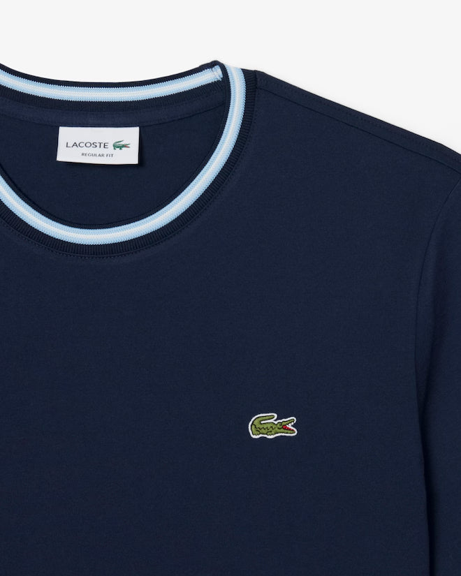 Camiseta De Algodón Con Cuello Acanalado Fit Regular