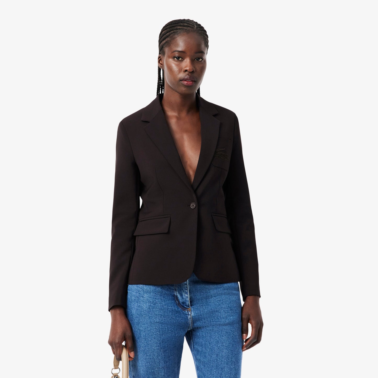 Blazer Con Logo Bordado Al Cuerpo