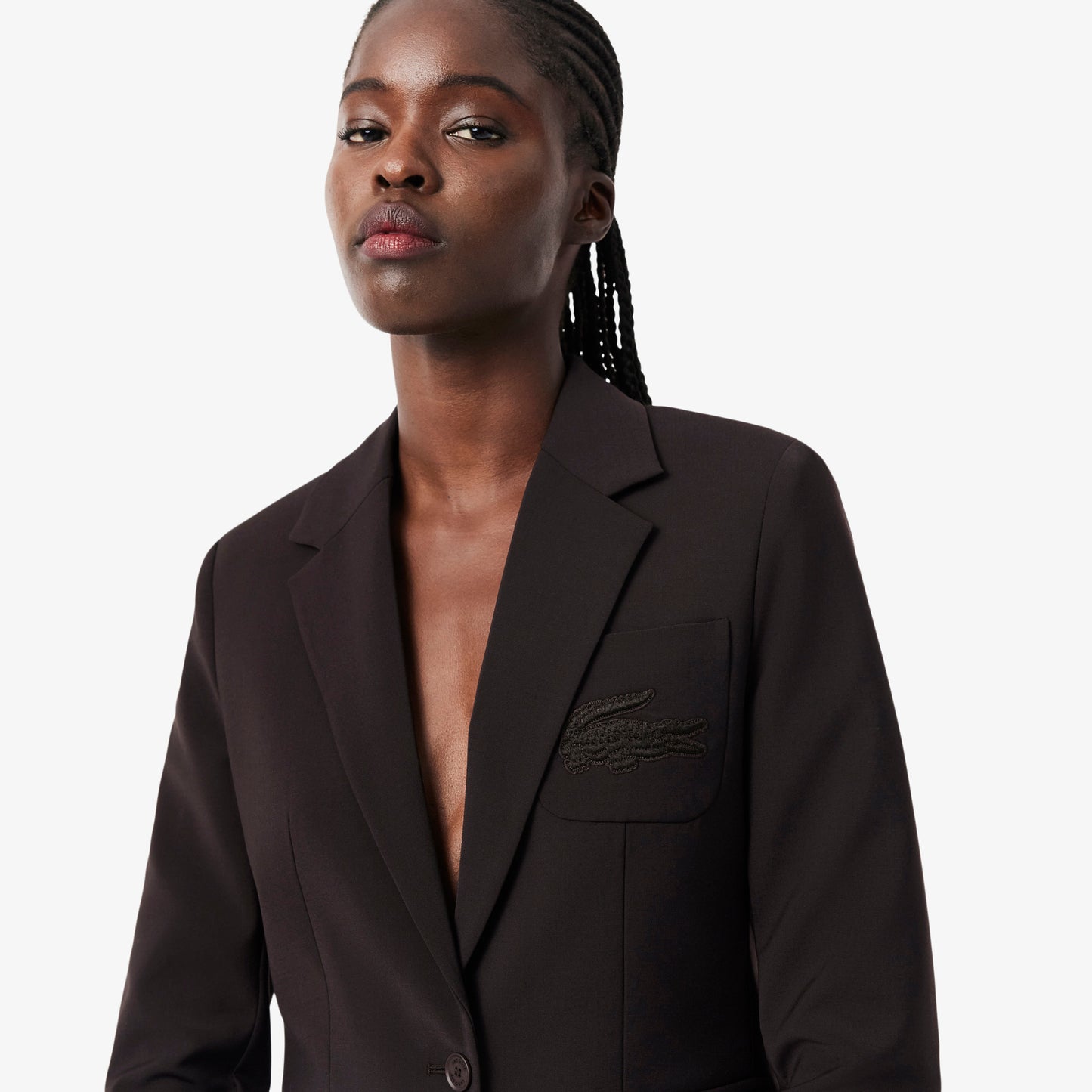 Blazer Con Logo Bordado Al Cuerpo