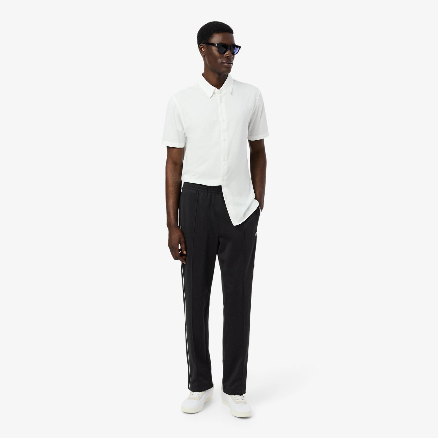 Pantalón De Chándal De Piqué Con Ribete En Contraste