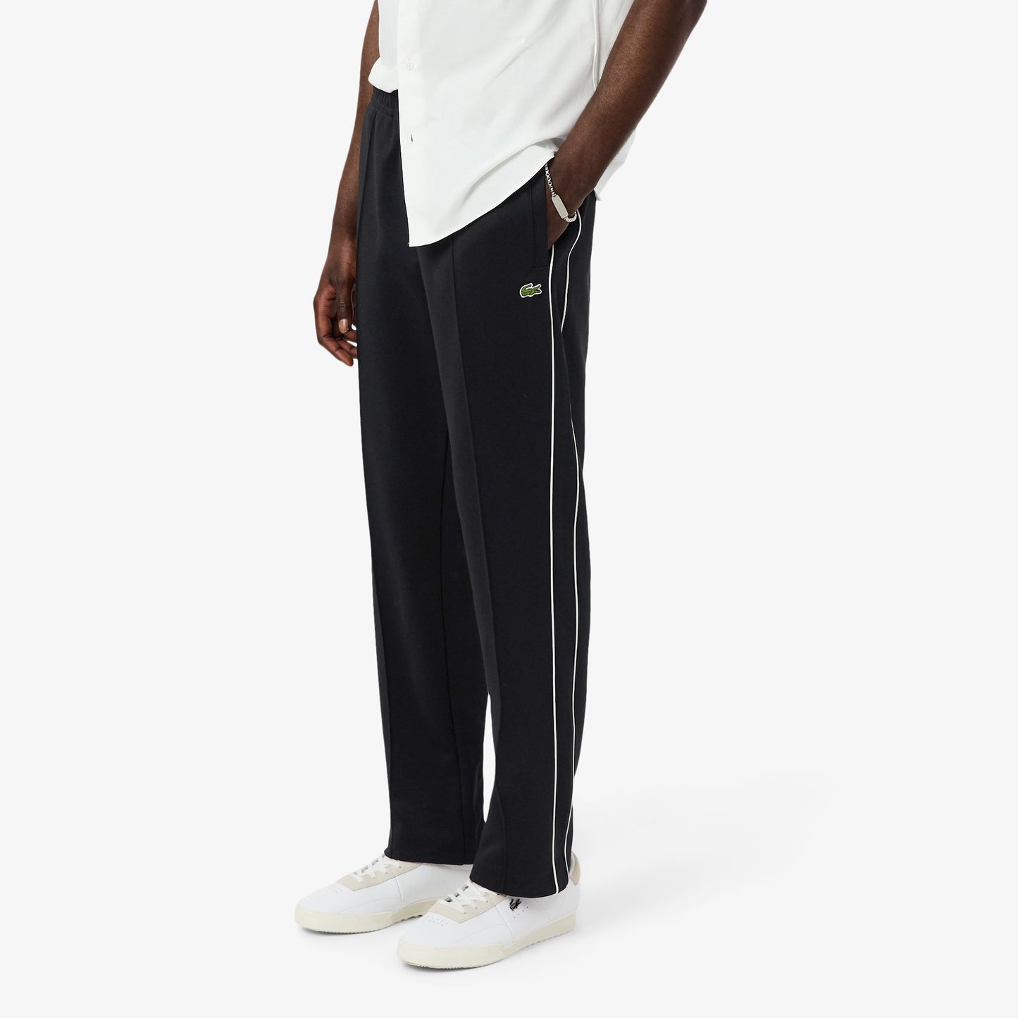 Pantalón De Chándal De Piqué Con Ribete En Contraste