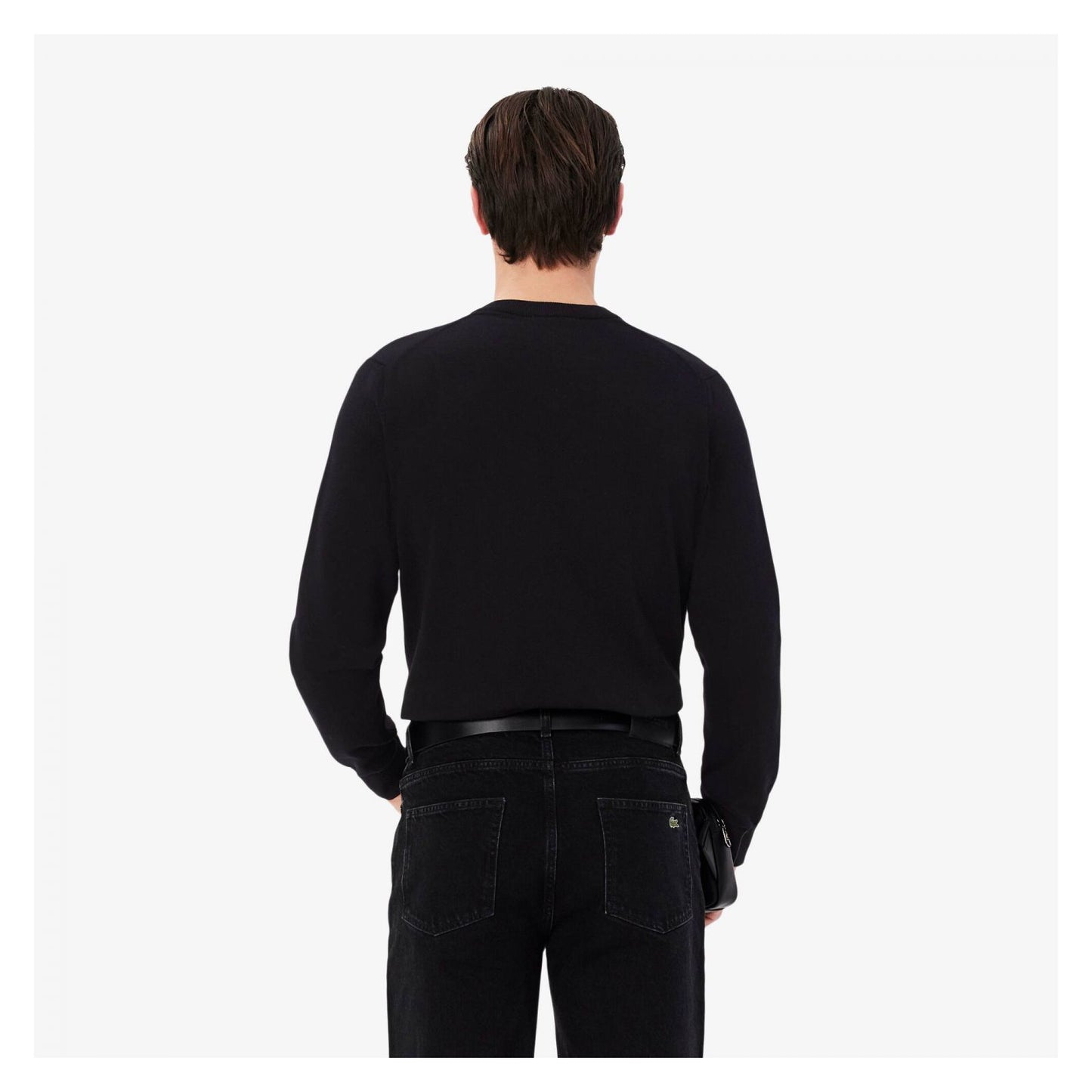 Suéter De Algodón Monocromático Con Cuello En V