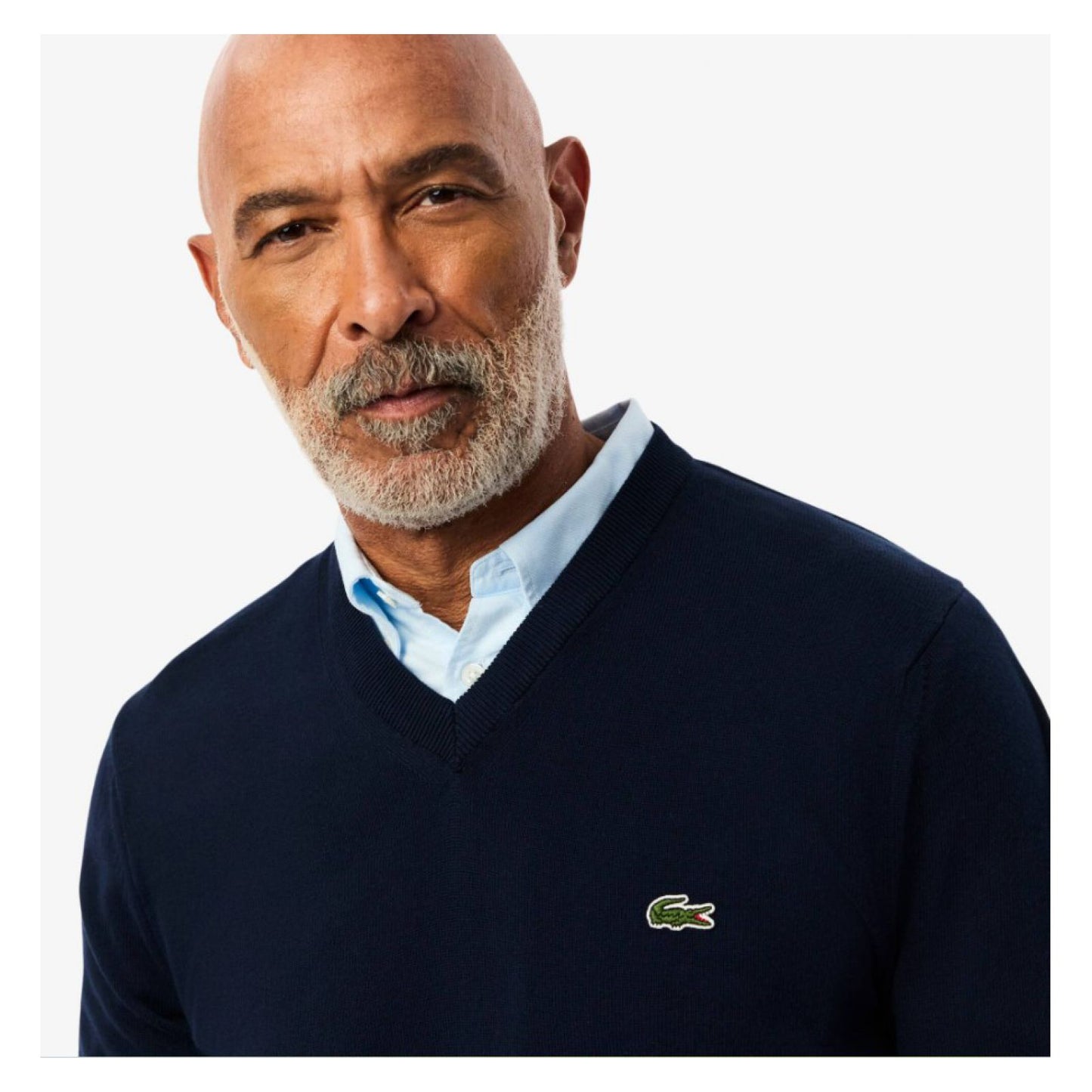 Suéter De Algodón Monocromático Con Cuello En V