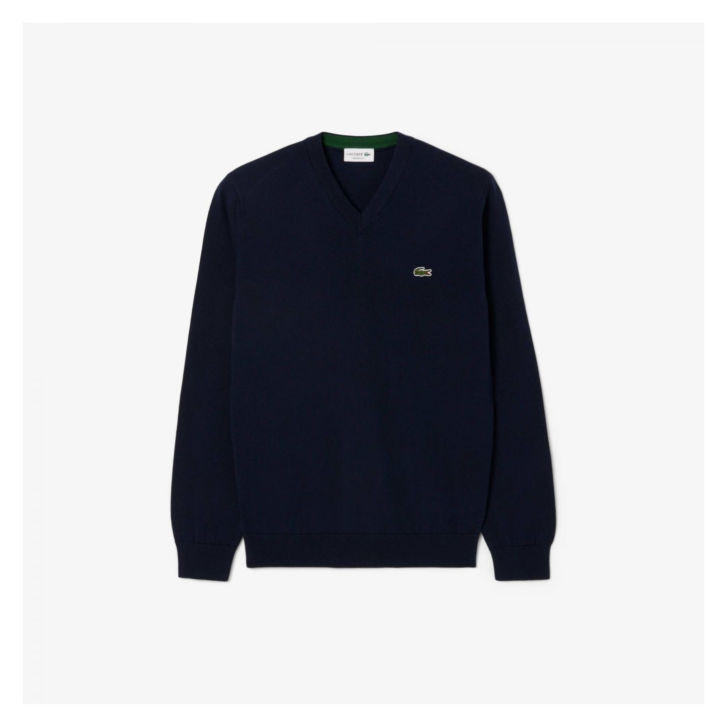 Suéter De Algodón Monocromático Con Cuello En V