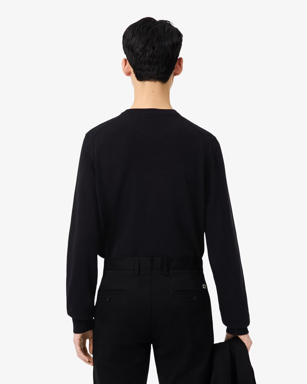 Suéter De Algodón Monocromático Con Cuello Redondo