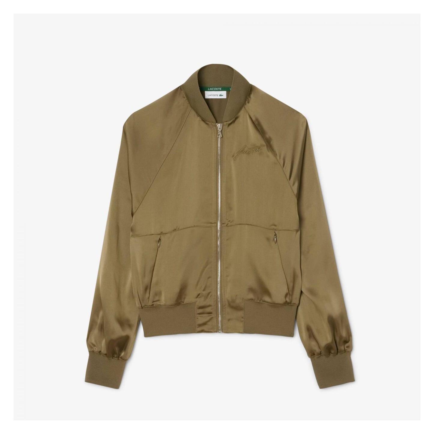 Campera Bomber Oversized De Satén Bordada