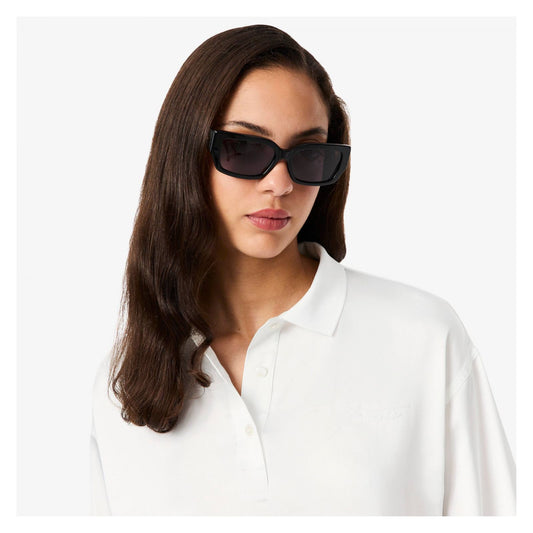 Polo Oversized De Satén Con Mangas Largas